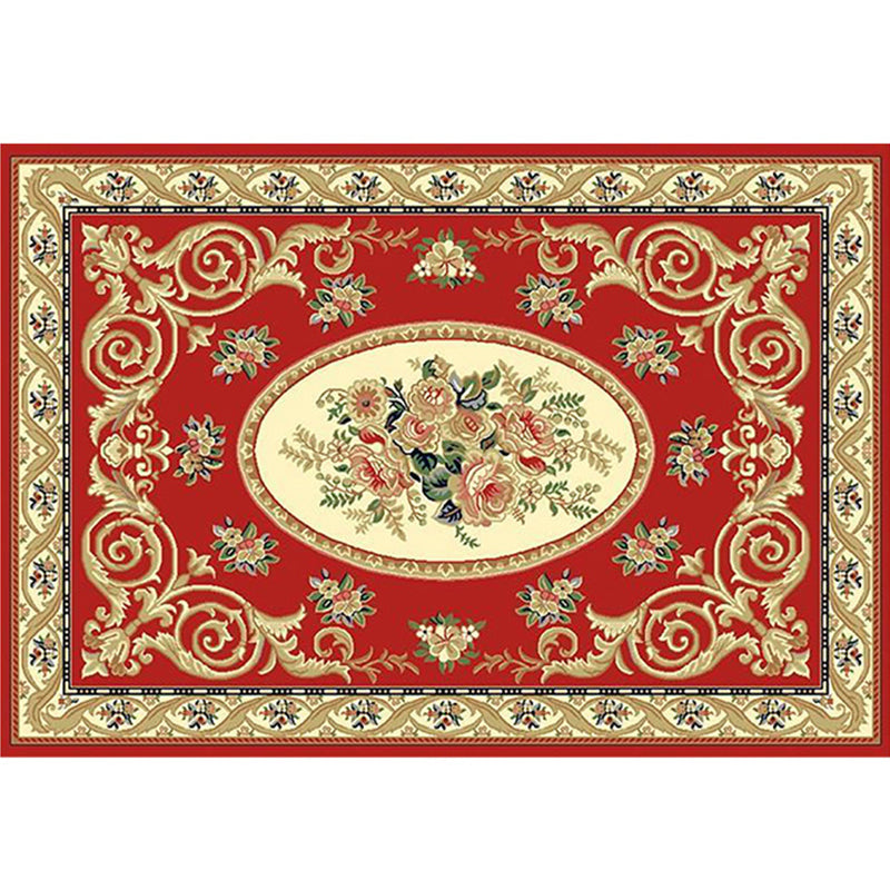 Antique Home Decoration Rug Multi Color Floral Pattern Area Rug Polyster Non-Slip Backing Easy Care Carpet Clearhalo 'Area Rug' 'Rugs' 'Vintage' Rug' 2285926