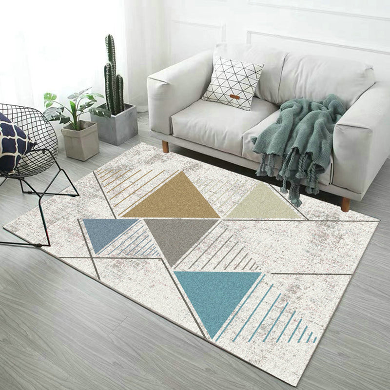 Nordic Decoration Rug Multi Colored Geometric Print Area Carpet PVC Non-Slip Backing Pet Friendly Rug Beige Clearhalo 'Area Rug' 'Rug' 2286121