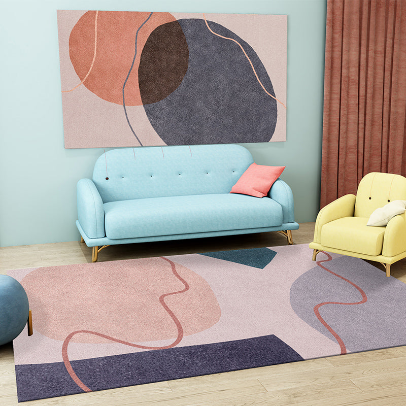 Multi-Colored Relaxing Rug Polyster Color Block Area Carpet Anti-Slip Backing Machine Washable Indoor Rug for Living Room Clearhalo 'Area Rug' 'Rug' 2286253