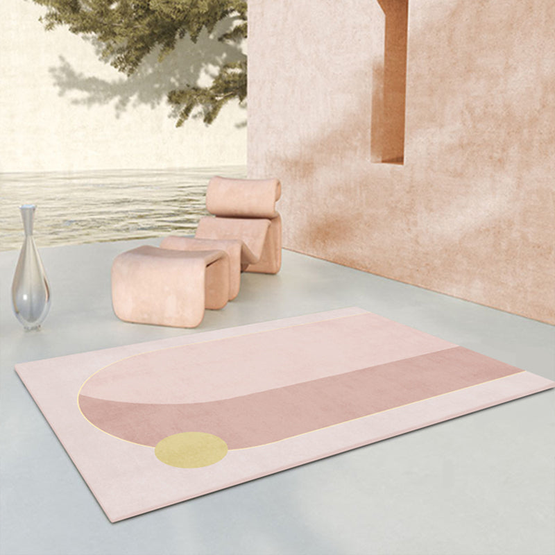 Simple Abstract Printed Rug Multi Colored Polyster Area Carpet Non-Slip Backing Pet Friendly Indoor Rug Pink Clearhalo 'Area Rug' 'Rug' 2286259