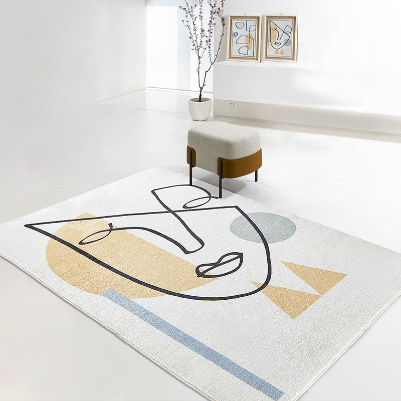 Unique Living Room Rug Multi Colored Painting Indoor Rug Polyster Non-Slip Backing Pet Friendly Carpet Clearhalo 'Area Rug' 'Rug' 2286331