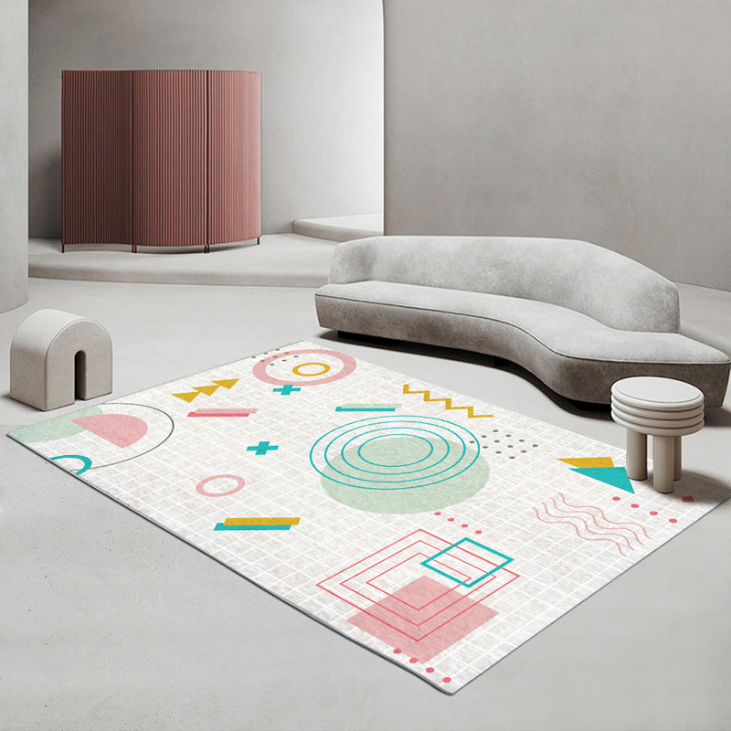 Fancy Bedroom Rug Multi Color Color Block Indoor Rug Polyster Non-Slip Backing Pet Friendly Carpet Clearhalo 'Area Rug' 'Rug' 2286334