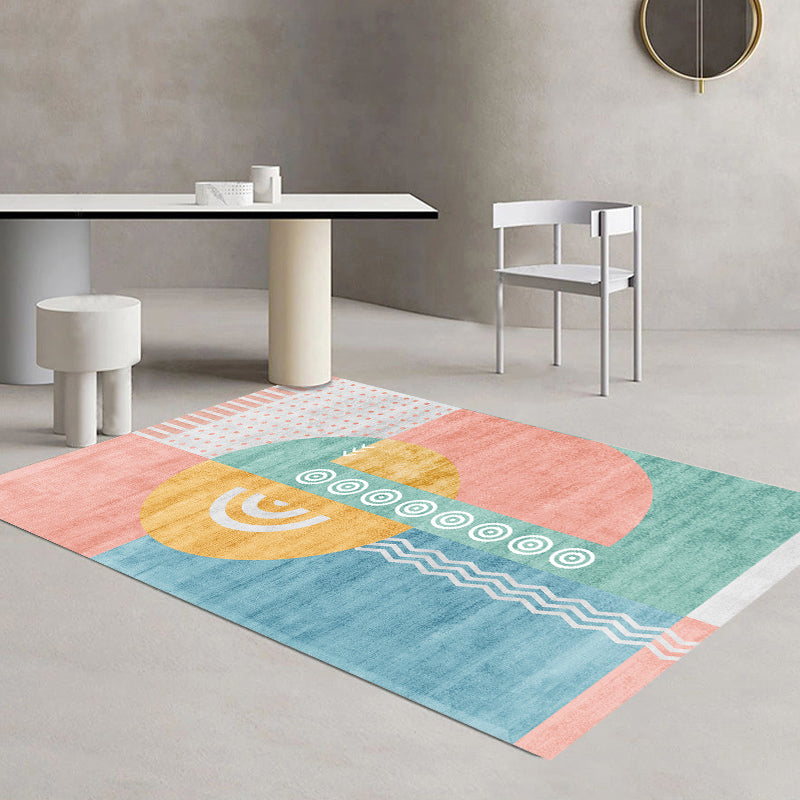 Fancy Bedroom Rug Multi Color Color Block Indoor Rug Polyster Non-Slip Backing Pet Friendly Carpet Clearhalo 'Area Rug' 'Rug' 2286336