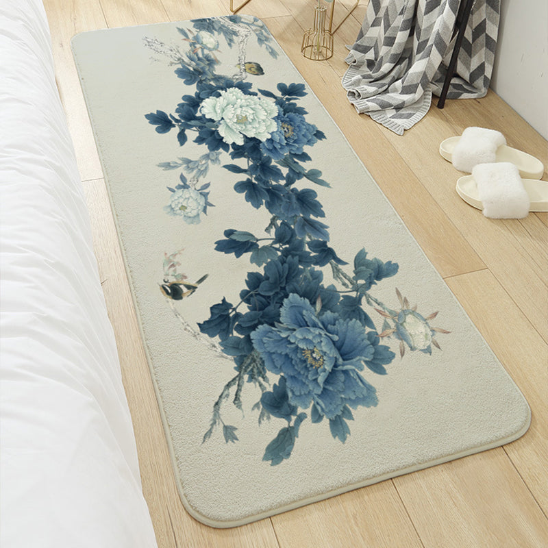 Asia Floral Printed Rug Multi Color Lamb Wool Area Rug Non-Slip Backing Pet Friendly Indoor Rug for Bedroom Clearhalo 'Area Rug' 'Rug' 2287736