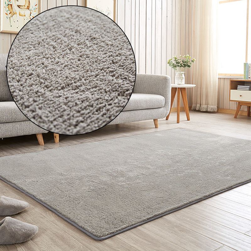 Simple Solid Color Rug Multi Colored Cotton Blend Indoor Rug Non-Slip Backing Pet Friendly Carpet for Living Room Light Gray Clearhalo 'Area Rug' 'Rug' 2287785