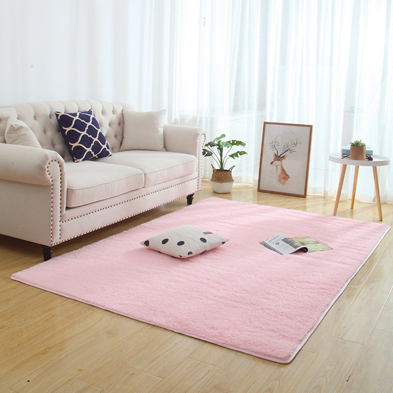 Calming Home Decor Rug Multi Colored Solid Color Indoor Rug Cotton Blend Anti-Slip Stain-Resistant Carpet Pink Clearhalo 'Area Rug' 'Rug' 2287814