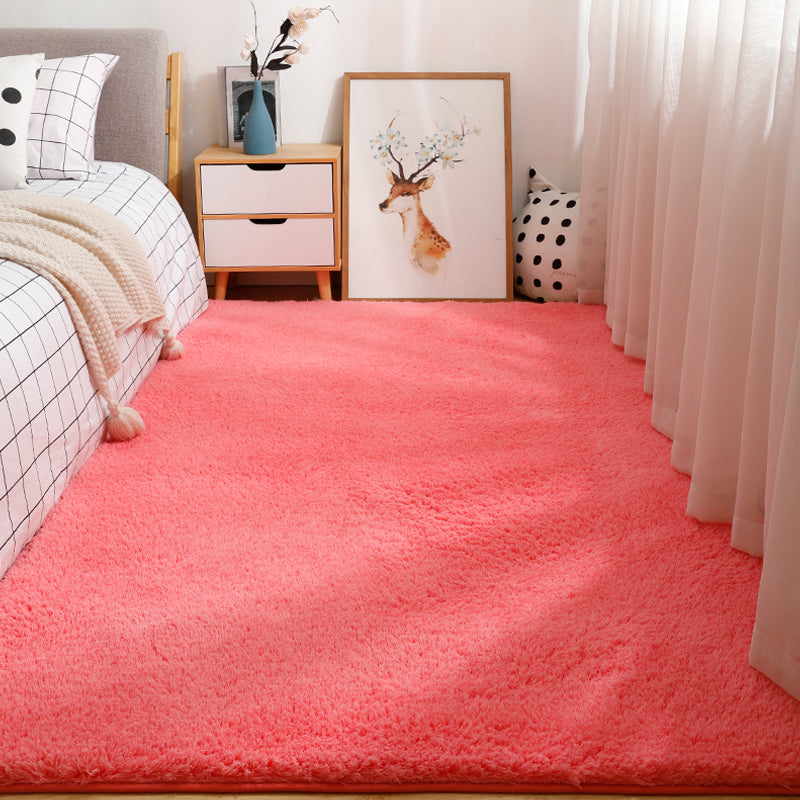 Comfort Solid Color Rug Multi Colored Indoor Rug Non-Slip Backing Easy Care Carpet for Bedroom Watermelon Red Clearhalo 'Area Rug' 'Casual' 'Rugs' Rug' 2288145