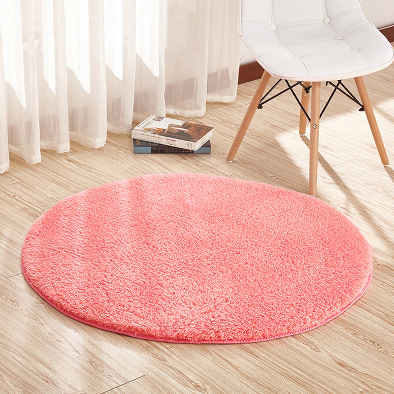 Relaxing Living Room Rug Multi Color Solid Color Indoor Rug Polyster Anti-Slip Backing Easy Care Carpet Watermelon Red Clearhalo 'Area Rug' 'Casual' 'Rugs' Rug' 2288215