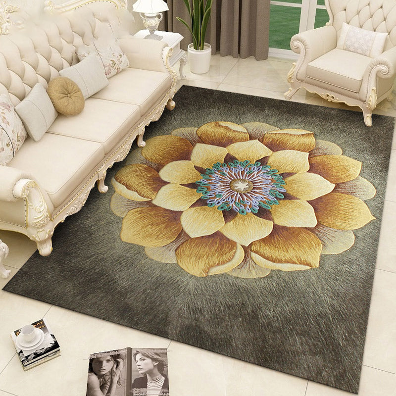 Casual Home Decoration Rug Multi Color Flower Printed Indoor Rug Lamb Wool Non-Slip Pet Friendly Carpet Clearhalo 'Area Rug' 'Rug' 2288245