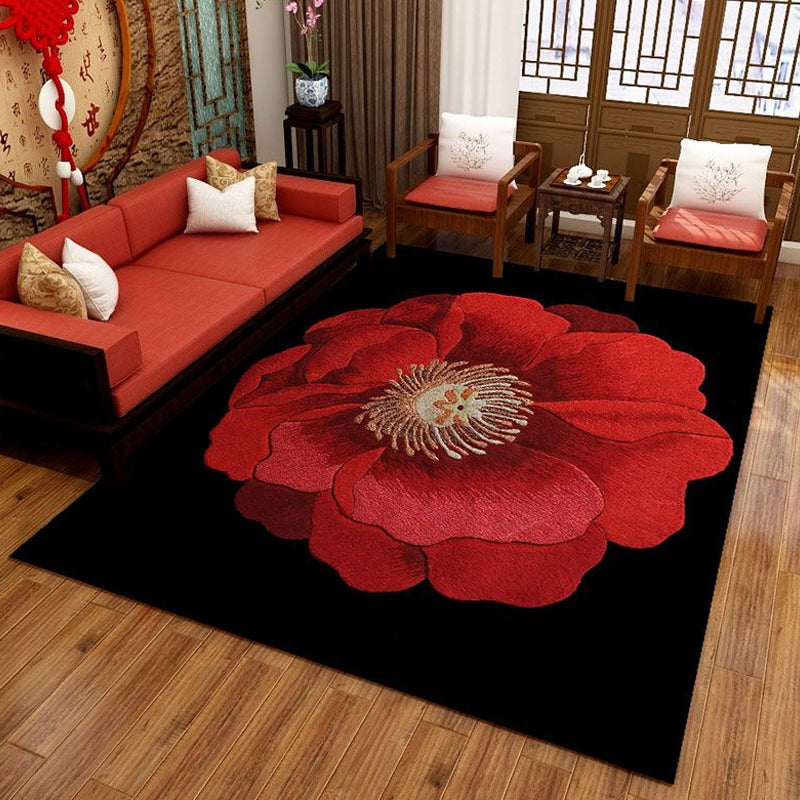 Casual Home Decoration Rug Multi Color Flower Printed Indoor Rug Lamb Wool Non-Slip Pet Friendly Carpet Clearhalo 'Area Rug' 'Rug' 2288248