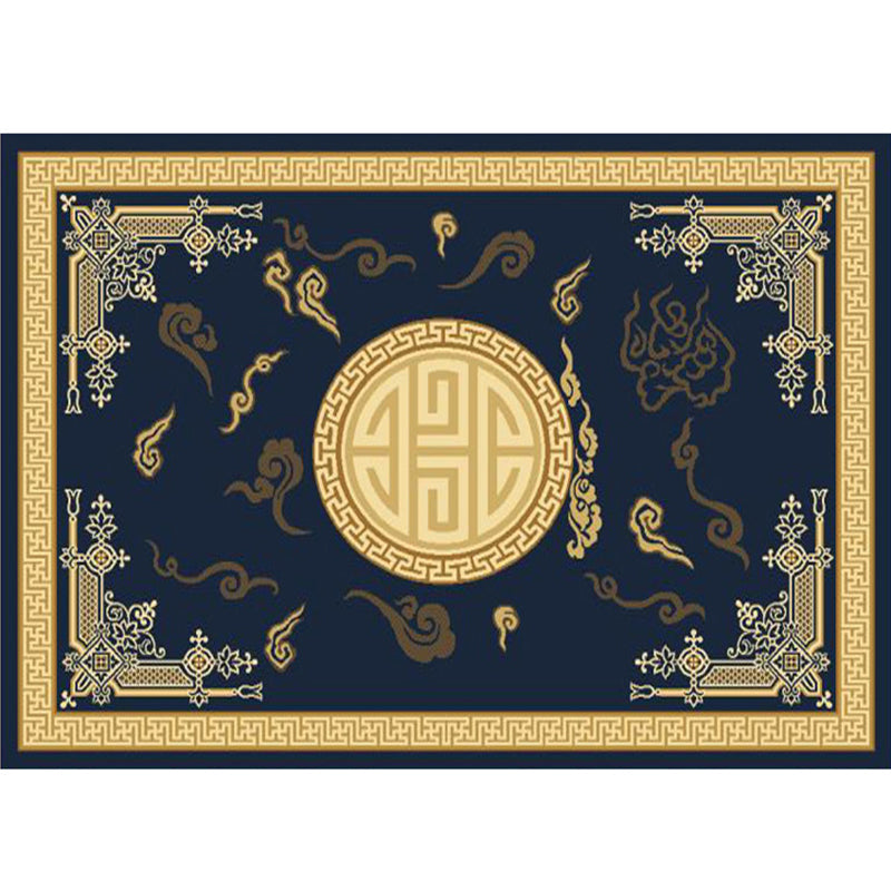 Multi Colored Chinoiserie Rug Polyster Floral Printed Indoor Rug Easy Care Pet Friendly Area Carpet for Parlor Blue Clearhalo 'Area Rug' 'Rug' 2288315