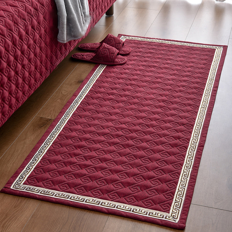 Asian Patterned Rug Multi Color Cotton Blend Indoor Rug Easy Care Pet Friendly Area Carpet for Bedroom Red Clearhalo 'Area Rug' 'Rug' 2288342