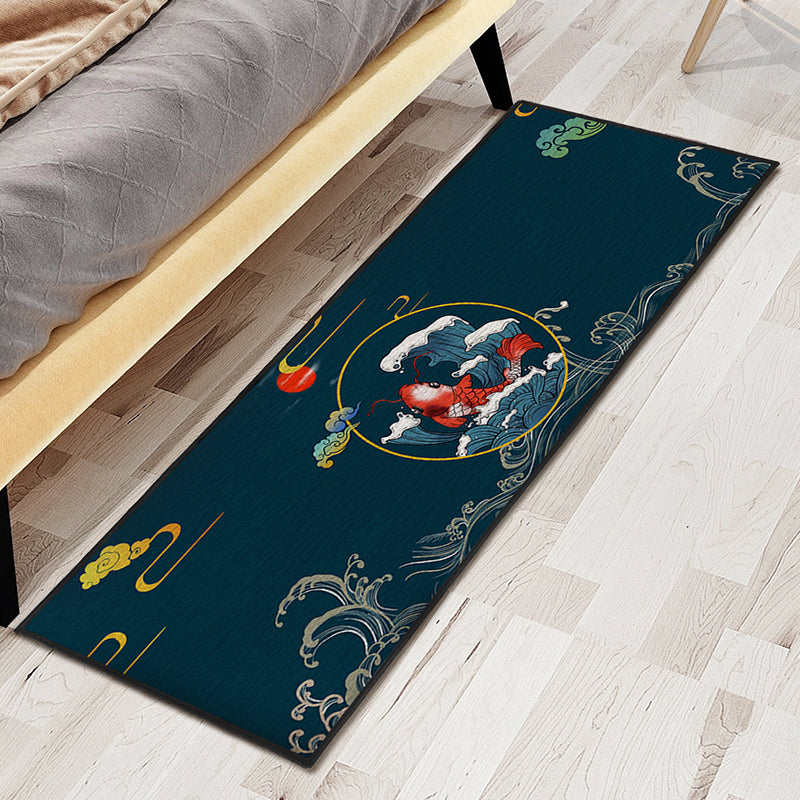 Retro Bedroom Rug Multi Color Chinese Print Rug Cotton Blend Non-Slip Stain-Resistant Indoor Rug Clearhalo 'Area Rug' 'Rug' 2288346