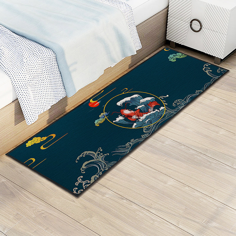 Retro Bedroom Rug Multi Color Chinese Print Rug Cotton Blend Non-Slip Stain-Resistant Indoor Rug Clearhalo 'Area Rug' 'Rug' 2288350