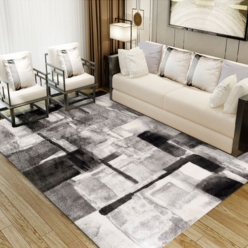 Modern Floral Printed Rug Multi Color Polypropylene Indoor Rug Non-Slip Backing Easy Care Area Carpet for Room Black Clearhalo 'Area Rug' 'Modern' 'Rugs' Rug' 2288414