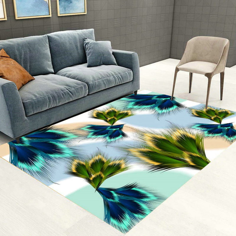 Formal Plant Printed Rug Multi Color Polypropylene Indoor Rug Non-Slip Backing Easy Care Area Carpet for Room Green Clearhalo 'Area Rug' 'Modern' 'Rugs' Rug' 2288540