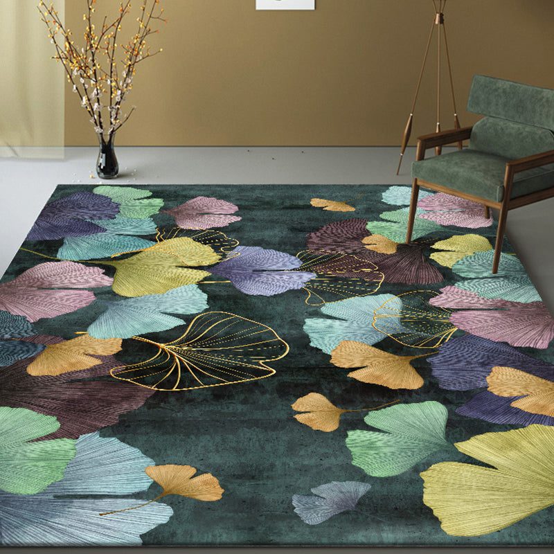 Multi-Colored Chinese Rug Cotton Blend Flower Pattern Indoor Rug Non-Slip Backing Pet Friendly Carpet for Parlor Clearhalo 'Area Rug' 'Rug' 2289625