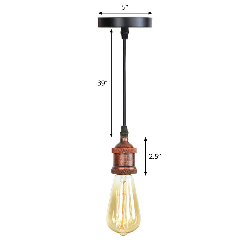 Edison Bulb Socket Aluminum Pendant Light Industrial Single Living Room Hanging Lamp in Black Black P Clearhalo 'Art Deco Pendants' 'Black' 'Cast Iron' 'Ceiling Lights' 'Ceramic' 'Crystal' 'Industrial Pendants' 'Industrial' 'Metal' 'Middle Century Pendants' 'Pendant Lights' 'Pendants' 'Rustic Pendants' 'Tiffany' Lighting' 2289683