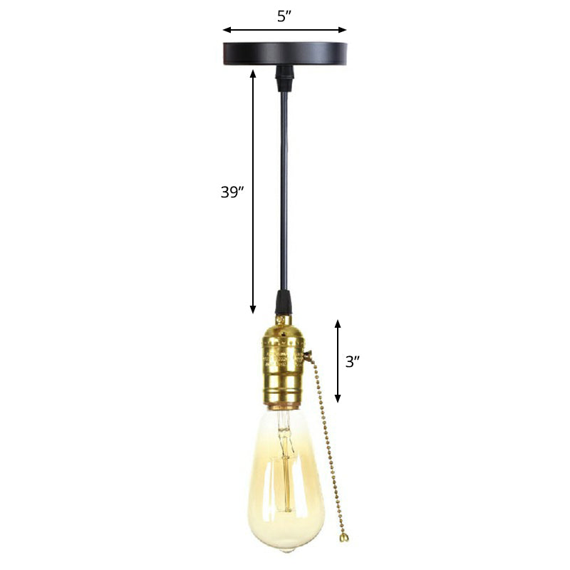 Edison Bulb Socket Aluminum Pendant Light Industrial Single Living Room Hanging Lamp in Black Black I Clearhalo 'Art Deco Pendants' 'Black' 'Cast Iron' 'Ceiling Lights' 'Ceramic' 'Crystal' 'Industrial Pendants' 'Industrial' 'Metal' 'Middle Century Pendants' 'Pendant Lights' 'Pendants' 'Rustic Pendants' 'Tiffany' Lighting' 2289689