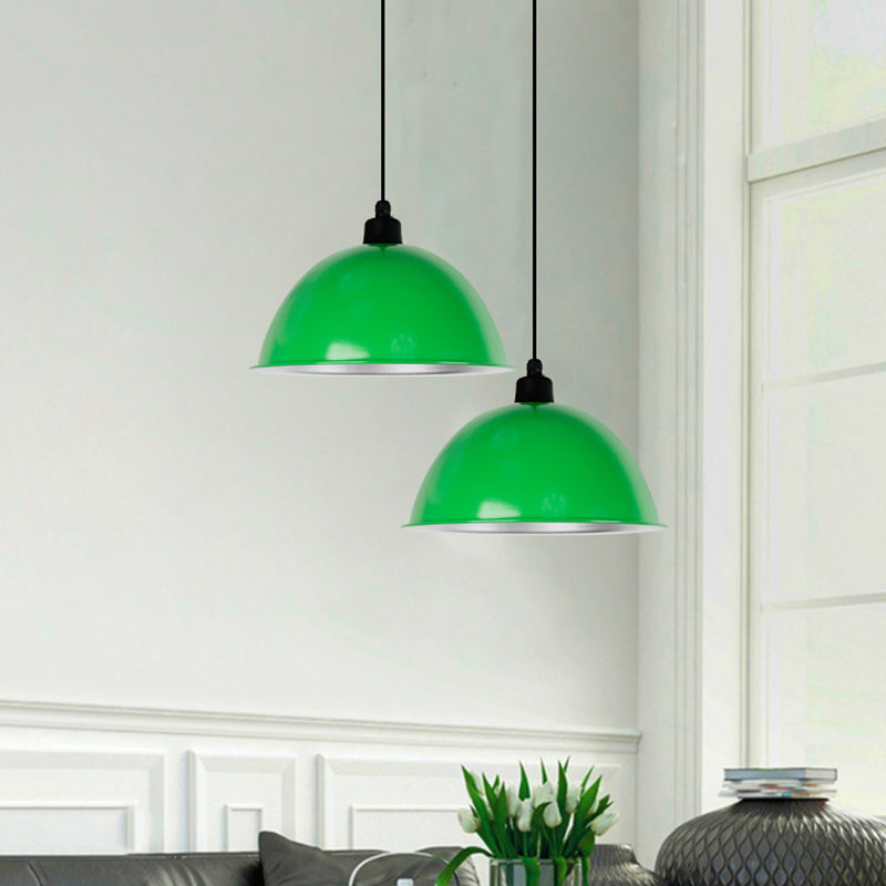 Single-Bulb Bowl Shaped Hanging Light Loft Metallic Suspension Pendant for Dining Room Green Clearhalo 'Art Deco Pendants' 'Black' 'Cast Iron' 'Ceiling Lights' 'Ceramic' 'Crystal' 'Industrial Pendants' 'Industrial' 'Metal' 'Middle Century Pendants' 'Pendant Lights' 'Pendants' 'Rustic Pendants' 'Tiffany' Lighting' 2289910