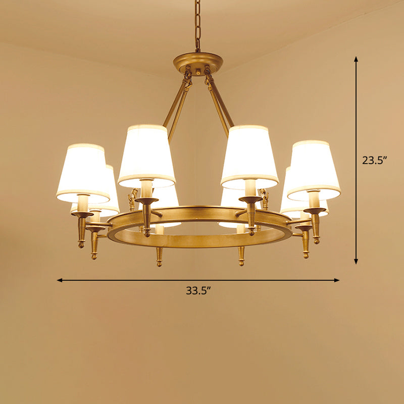 8 Heads Ceiling Lighting Minimalism Empire Shade Fabric Chandelier Light for Living Room Clearhalo 'Ceiling Lights' 'Chandeliers' Lighting' options 2289988