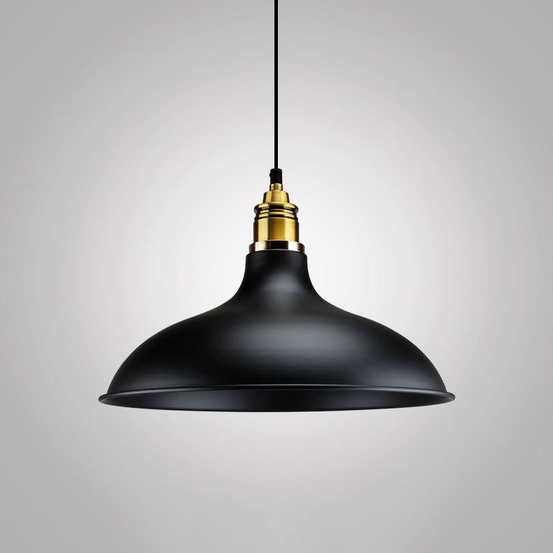 Metal Black Finish Drop Pendant Geometric Shade Single-Bulb Industrial Hanging Light Black A Clearhalo 'Art Deco Pendants' 'Black' 'Cast Iron' 'Ceiling Lights' 'Ceramic' 'Crystal' 'Industrial Pendants' 'Industrial' 'Metal' 'Middle Century Pendants' 'Pendant Lights' 'Pendants' 'Rustic Pendants' 'Tiffany' Lighting' 2290279