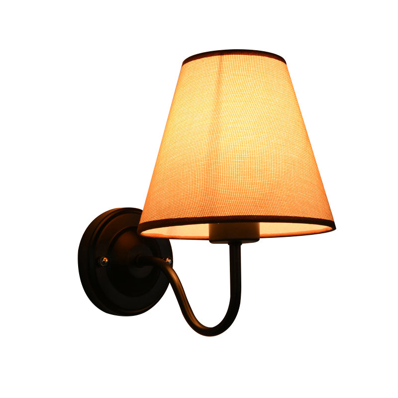 Classic Tapered Shade Wall Light 1-Light Fabric Wall Lighting Fixture for Corridor Clearhalo 'Wall Lamps & Sconces' 'Wall Lights' Lighting' 2290421