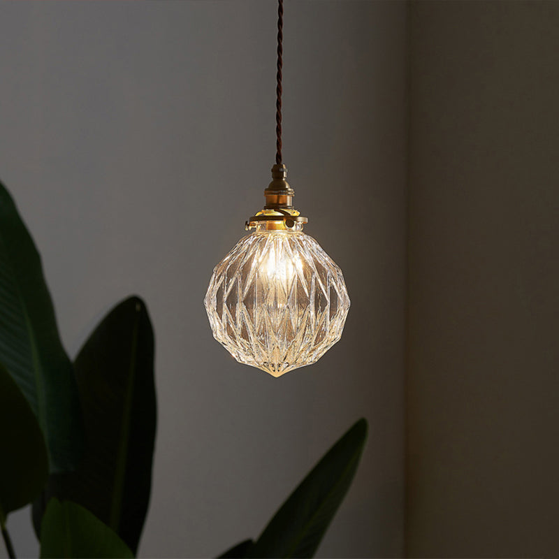 Clear Glass Globe Ceiling Light Industrial Single Restaurant Hanging Pendant Light Clearhalo 'Ceiling Lights' 'Glass shade' 'Glass' 'Industrial Pendants' 'Industrial' 'Middle Century Pendants' 'Pendant Lights' 'Pendants' 'Tiffany' Lighting' 2293517