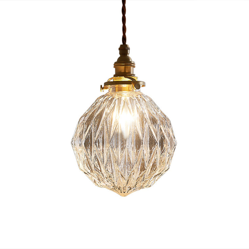 Clear Glass Globe Ceiling Light Industrial Single Restaurant Hanging Pendant Light Clearhalo 'Ceiling Lights' 'Glass shade' 'Glass' 'Industrial Pendants' 'Industrial' 'Middle Century Pendants' 'Pendant Lights' 'Pendants' 'Tiffany' Lighting' 2293519