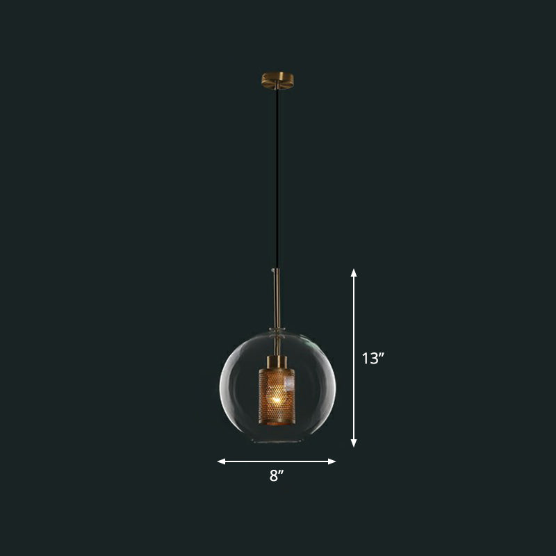 Clear Glass Shaded Hanging Light Simplicity 1��Bulb Restaurant Pendant Light Fixture Clear D Clearhalo 'Ceiling Lights' 'Glass shade' 'Glass' 'Industrial Pendants' 'Industrial' 'Middle Century Pendants' 'Pendant Lights' 'Pendants' 'Tiffany' Lighting' 2293542