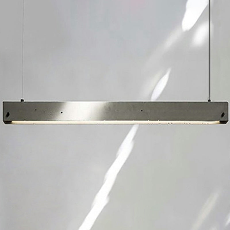 Grey Rectangular Suspension Lighting Simplicity 1 Head Cement Hanging Ceiling Light for Office Grey 51