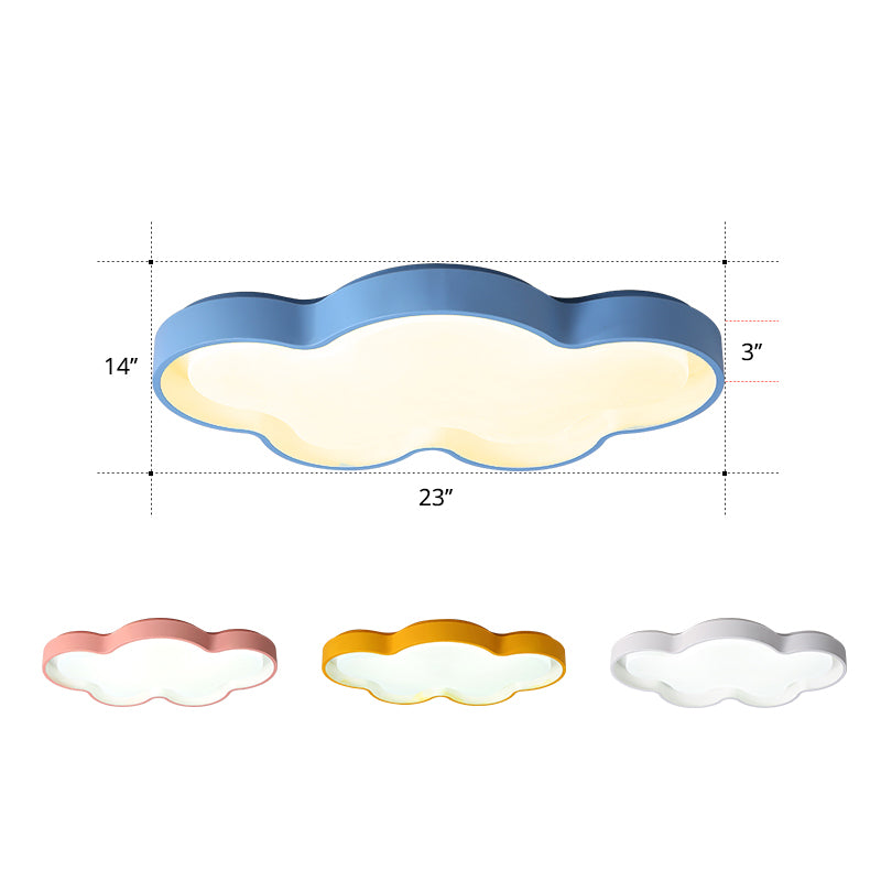 Acrylic Cloud Ceiling Mount Light Cartoon LED Blue Flush Mount Lighting for Living Room Blue 23