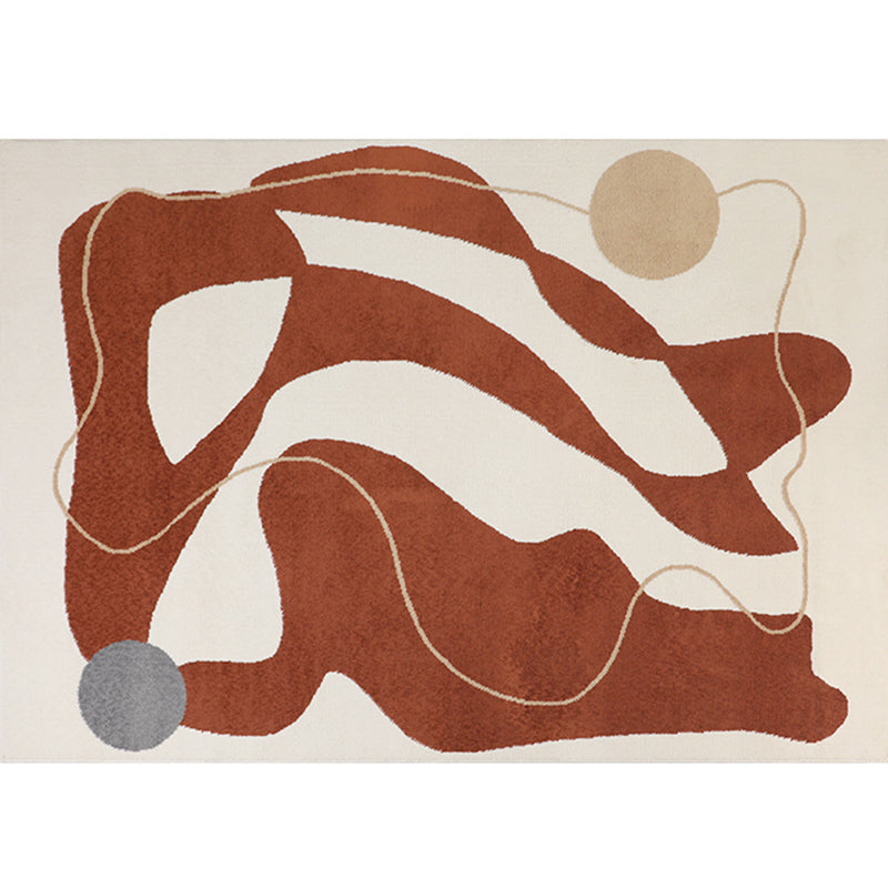 Simplicity Decoration Rug Multi Colored Abstract Print Area Rug Polyster Non-Slip Backing Pet Friendly Carpet Red Brown Clearhalo 'Area Rug' 'Rug' 2295794