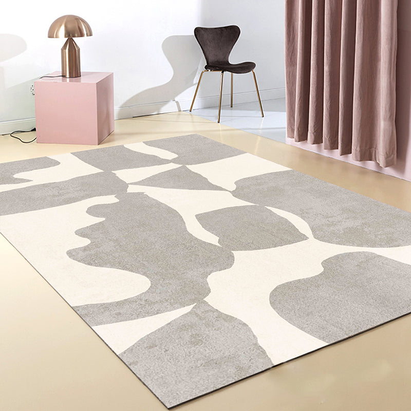 Scandinavian Bedroom Rug Multi Colored Colorblock Indoor Rug Cotton Blend Easy Care Pet Friendly Area Carpet Gray-Khaki Clearhalo 'Area Rug' 'Rug' 2295832