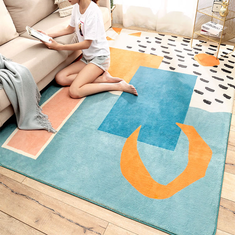 Multi-Color Bedroom Rug Calming Color Block Area Rug Cotton Blend Pet Friendly Easy Care Indoor Rug Clearhalo 'Area Rug' 'Rug' 2295843