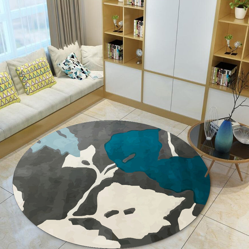 Nordic Decoration Rug Multi Color Floral Print Indoor Rug Polypropylene Anti-Slip Pet Friendly Carpet Dark Gray Clearhalo 'Area Rug' 'Modern' 'Rugs' Rug' 2295971