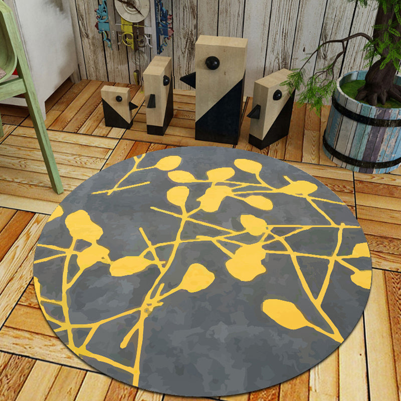 Nordic Decoration Rug Multi Color Floral Print Indoor Rug Polypropylene Anti-Slip Pet Friendly Carpet Yellow Clearhalo 'Area Rug' 'Modern' 'Rugs' Rug' 2295977