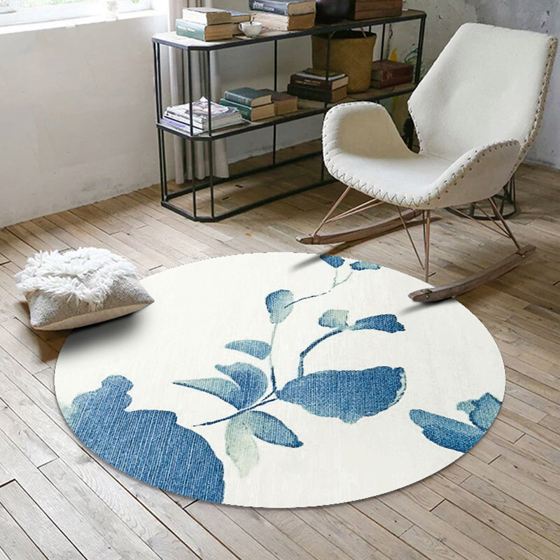 Nordic Decoration Rug Multi Color Floral Print Indoor Rug Polypropylene Anti-Slip Pet Friendly Carpet Blue Clearhalo 'Area Rug' 'Modern' 'Rugs' Rug' 2295980