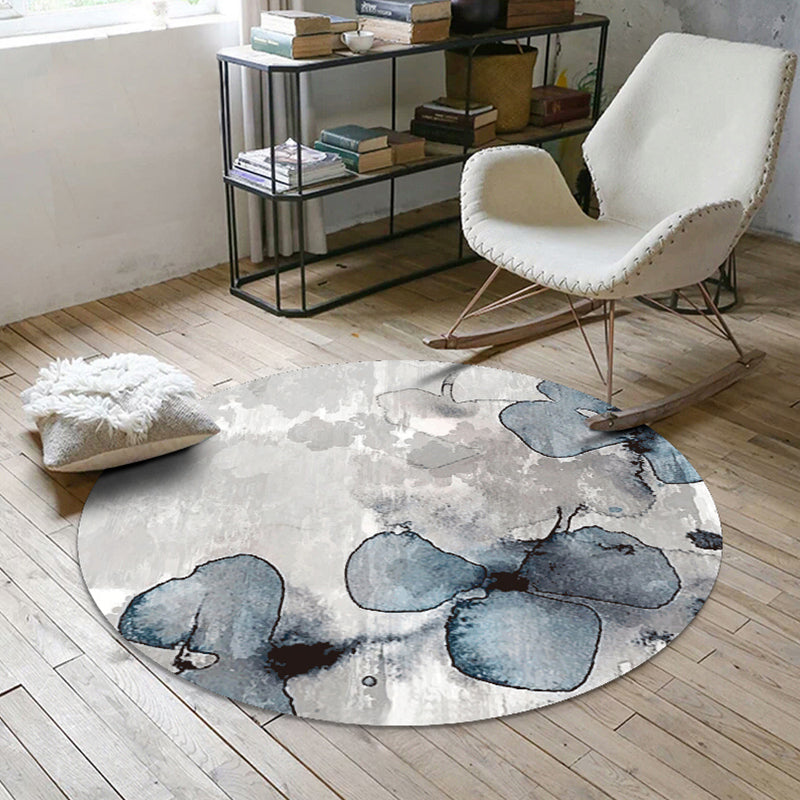 Nordic Decoration Rug Multi Color Floral Print Indoor Rug Polypropylene Anti-Slip Pet Friendly Carpet Smoke Gray Clearhalo 'Area Rug' 'Modern' 'Rugs' Rug' 2295981