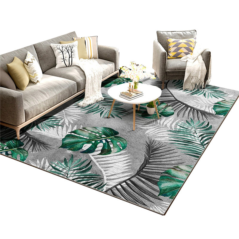 Multi Colored Tropical Rug Synthetics Plant Printed Indoor Rug Anti-Slip Backing Easy Care Area Carpet for Room Clearhalo 'Area Rug' 'Rug' 2296013