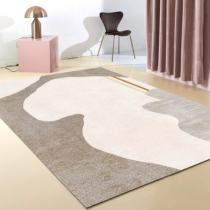 Relaxing Color Block Rug Multi Colored Cotton Blend Indoor Rug Easy Care Machine Washable Carpet for Living Room Gray-Khaki Clearhalo 'Area Rug' 'Rug' 2296078