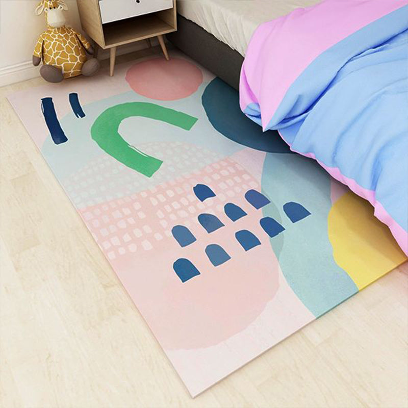 Nordic Bedroom Rug Multi Colored Color Block Indoor Rug Cotton Blend Easy Care Washable Area Carpet Clearhalo 'Area Rug' 'Rug' 2296092