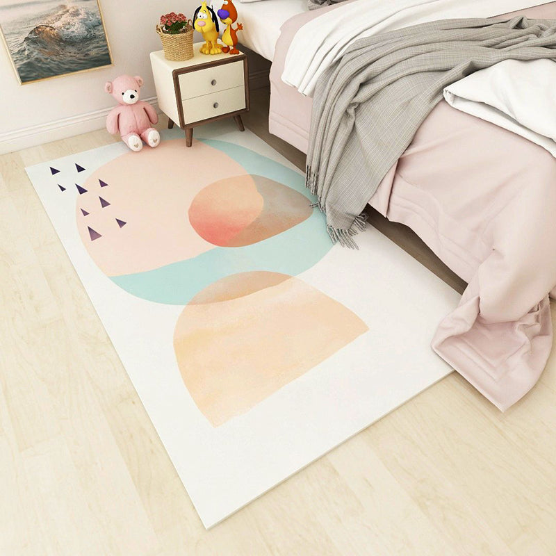 Nordic Bedroom Rug Multi Colored Color Block Indoor Rug Cotton Blend Easy Care Washable Area Carpet Clearhalo 'Area Rug' 'Rug' 2296096