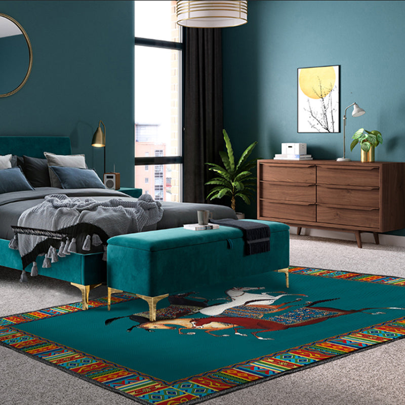 Modern Bedroom Rug Multi Colored Animal Print Indoor Rug Polyster Non-Slip Backing Pet Friendly Carpet Clearhalo 'Area Rug' 'Rug' 2296121