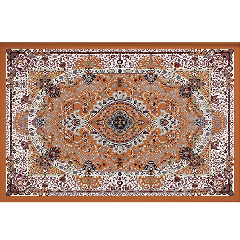 Retro Multicolor Moroccan Rug Polyster Geo Pattern Indoor Rug Anti-Slip Backing Pet Friendly Area Carpet for Bedroom Orange Clearhalo 'Area Rug' 'Moroccan' 'Rugs' Rug' 2296207