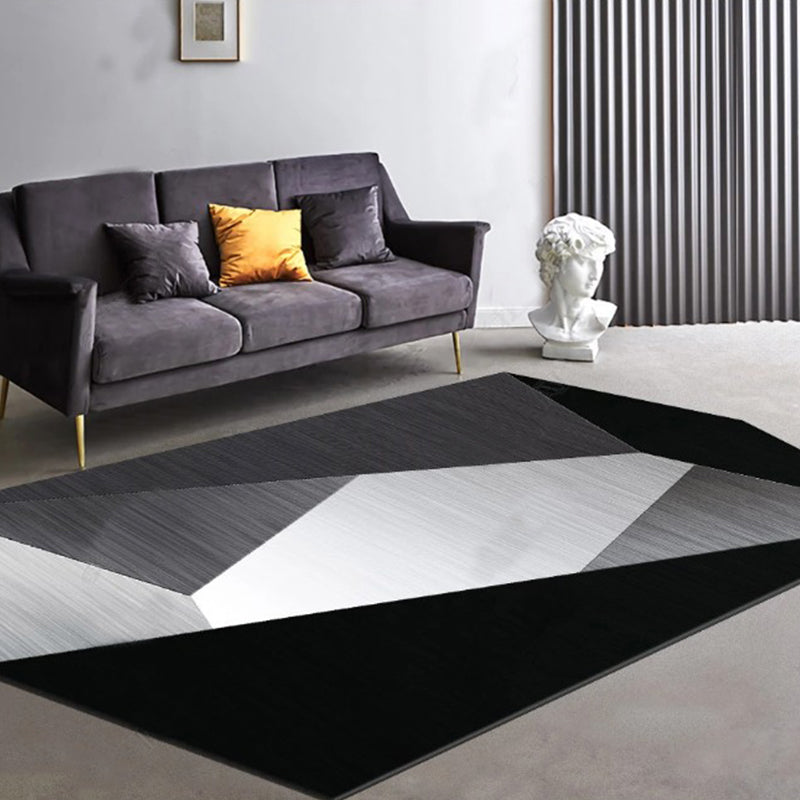 Modern Living Room Rug Multi Colored Geo Patterned Carpet Cotton Blend Easy Care Pet Friendly Indoor Rug Black Clearhalo 'Area Rug' 'Rug' 2296349