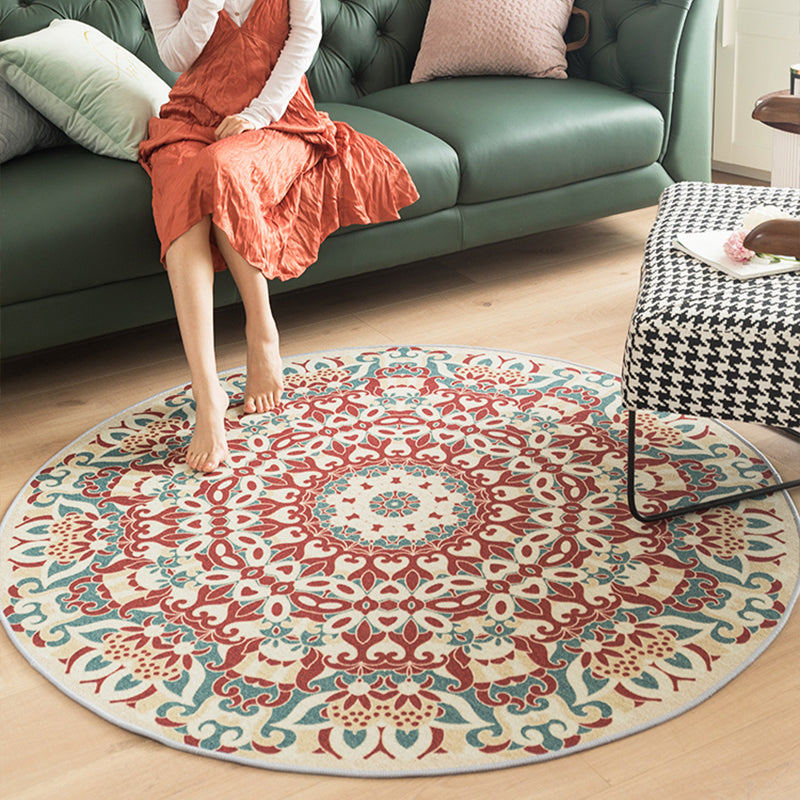 Moroccan Home Decor Rug Multi Colored Flower Indoor Rug Synthetics Anti-Slip Backing Washable Carpet Clearhalo 'Area Rug' 'Moroccan' 'Rugs' Rug' 2296428