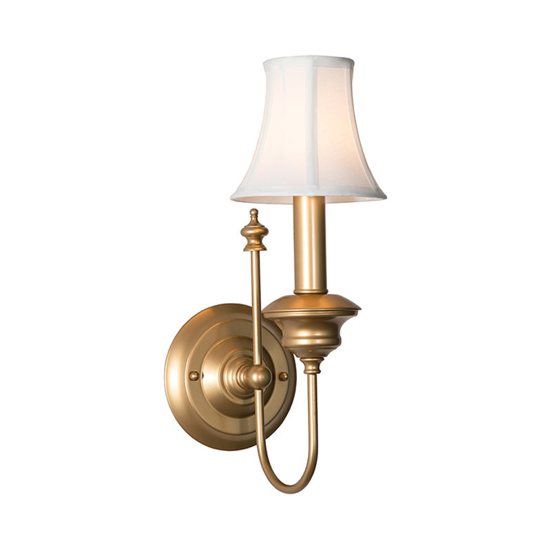 Metal Gold Sconce Light Fixture Bell Shade 1-Light Rustic Wall Mounted Lighting for Bedroom Clearhalo 'Wall Lamps & Sconces' 'Wall Lights' Lighting' 229799