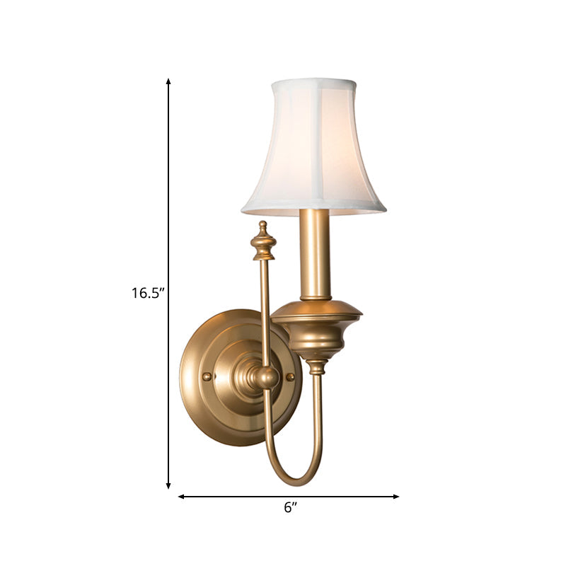 Metal Gold Sconce Light Fixture Bell Shade 1-Light Rustic Wall Mounted Lighting for Bedroom Clearhalo 'Wall Lamps & Sconces' 'Wall Lights' Lighting' 229800