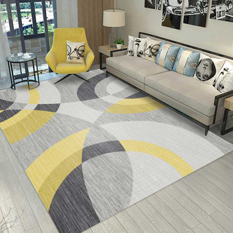 Multi Colored Geometric Pattern Rug Polypropylene Modern Indoor Rug Easy Care Pet Friendly Area Carpet in Living Room Yellow Clearhalo 'Area Rug' 'Modern' 'Rugs' Rug' 2300084